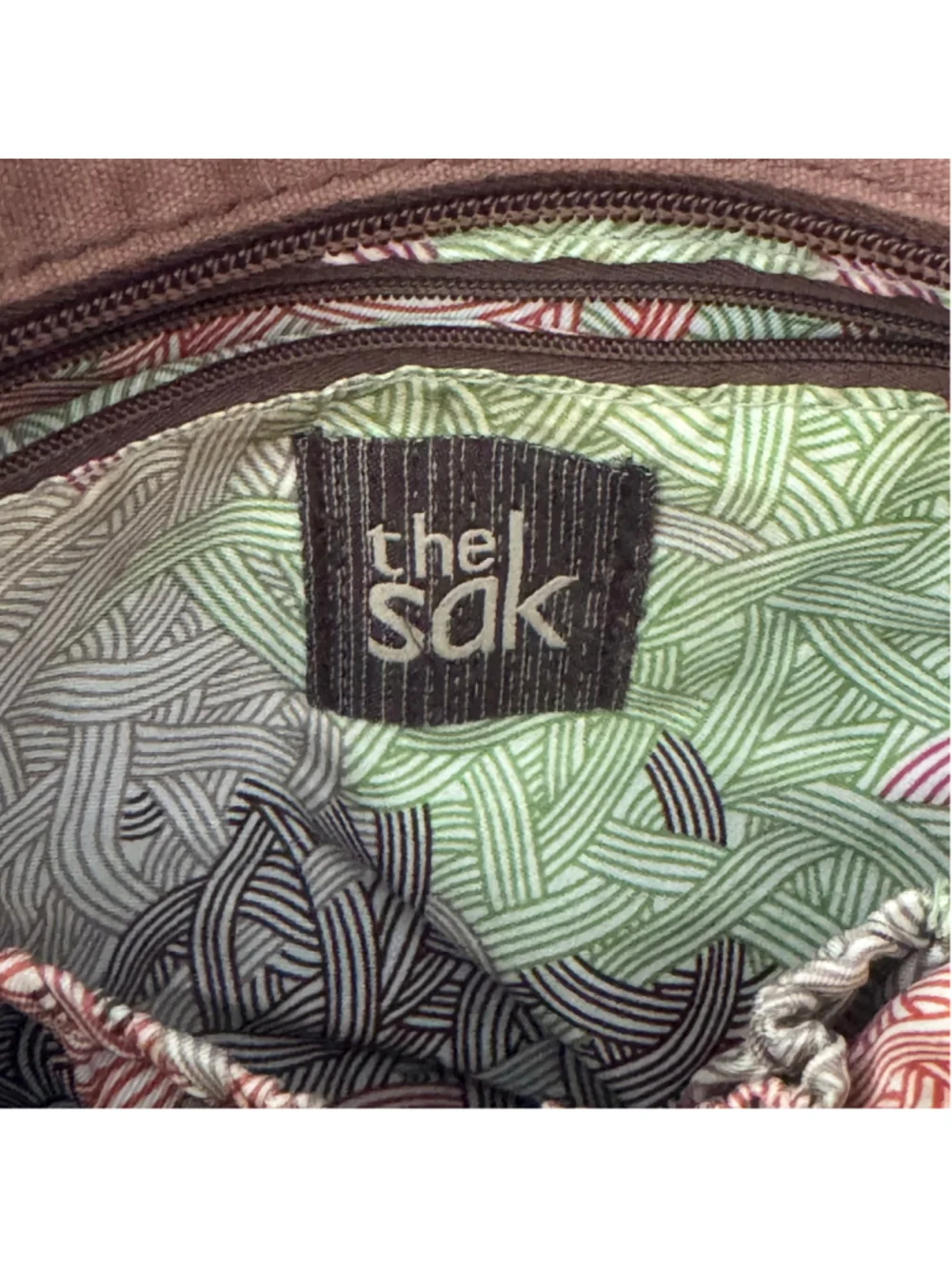 The Sak Brown Leather Distress Convertible Backpack Boho Crossbody Bag Foldover